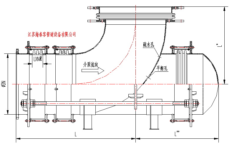 WP彎管壓力平衡性膨脹節(jié)結構